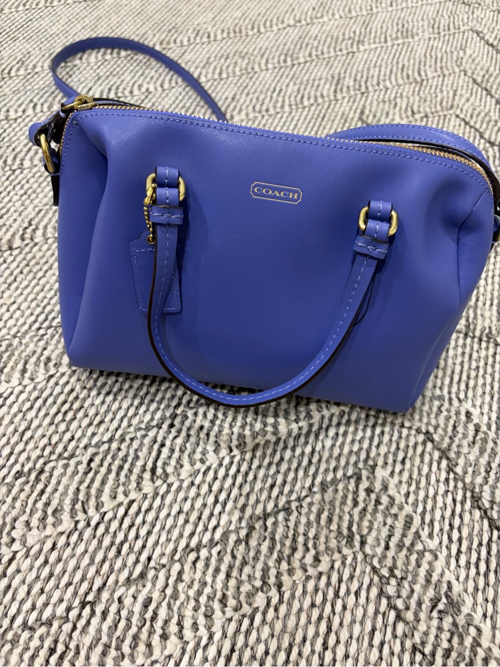Periwinkle Blue purple Satchel with Gold Hardware CBrand copy